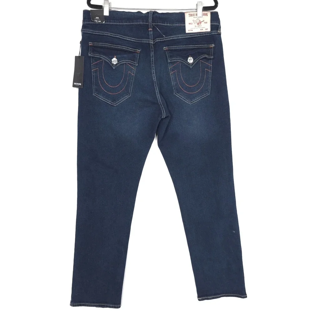 TRUE RELIGION New Men's Jeans 36x32 GENO SN Relaxed Flap Slim Dark Sultry 700390